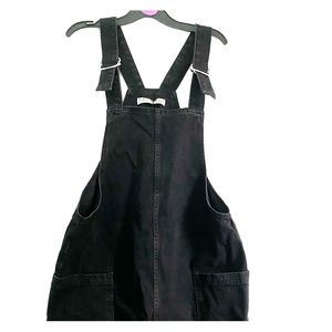 Short Demin Black Dress with Pockets